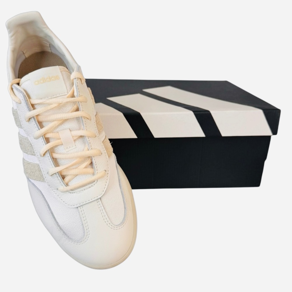 Adidas Barreda Decode White Cream Tan Leather Suede Sneakers JR1221 Womens 10